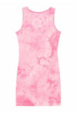 Scoop Neck Tie Dye Sleeveless Mini Dress Pink