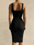 Sexy Deep V Neck Hollow Out Twist Bodycon dress