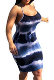 Sexy Sleeveless Cami Tie Dye Print Club Dress For Women