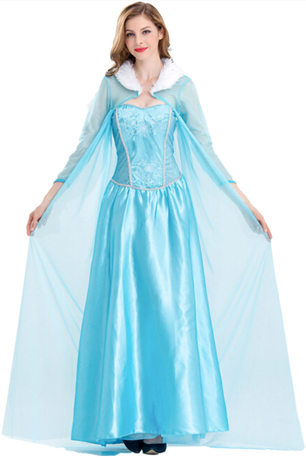Elegant Frozen Elsa Costume With Cloak