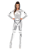 Womens Sexy Killer Robot Storm Trooper Halloween Costume White