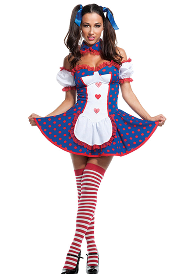 Sexy Adult Risque Rag Doll Halloween Costume Blue