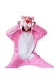 Cute Flannel Pajamas Halloween Pink Panther Jumpsuit Costume