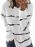 Womens Casual Color Block Striped Hoodie