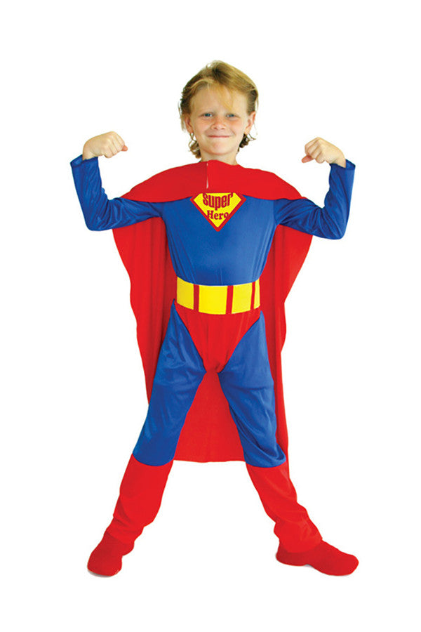 Halloween Cosplay Superhero Superman Kids Costume For Boys Red