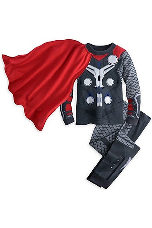 Crew Neck Long Sleeve The Avengers Thor Halloween Kids Boys Pajama Gray