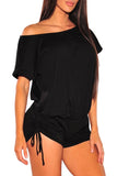 Womens One Shoulder Ruched Sexy Romper