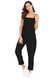 Solid Knot Strap Overall For Women Black