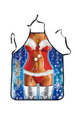 Adult Party Cosplay Sexy Lingerie Print Christmas Apron Blue