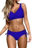 Womens Wrap Two Piece Push Up Swimsuits Cross Lace Up Two Piece Bathing Suit