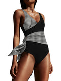 Womens V Neck Bathing Suit One Piece Swimsuit with Belt