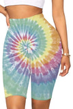 Spiral Tie Dye High Waisted Bike Shorts Multicolour