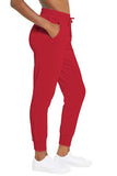 Sports Drawstring High Waisted Jogger With Pocket Red
