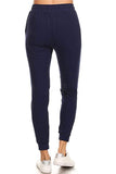 Women's Solid High Waisted Jogger Pants With Pocket Navy Blue