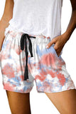 Plus Size Drawstring Tie Dye Print Summer Casual Lounge Shorts For Women