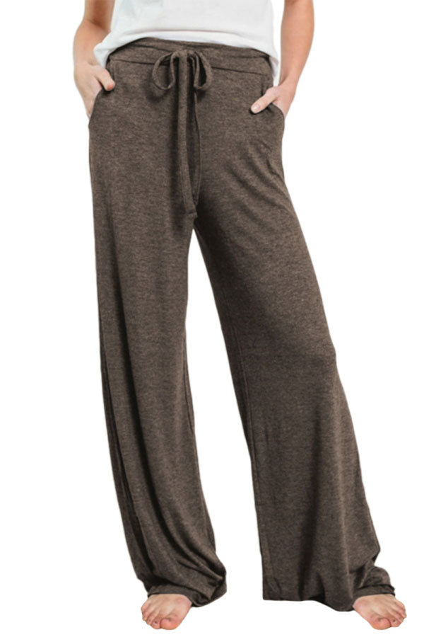 Women's Casual Pajama Pants Plain Drawstring Palazzo Lounge Pants
