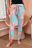 High Waisted Drawstring Tie Dye Sweatpants For Women