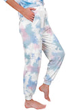 Women's Yoga Drawstring Tie Dye Jogger Pants Light Blue