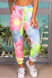Drawstring High Waisted Tie Dye Jogger Sweatpants For Women