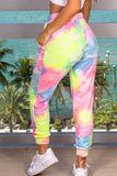 Drawstring High Waisted Tie Dye Jogger Sweatpants For Women
