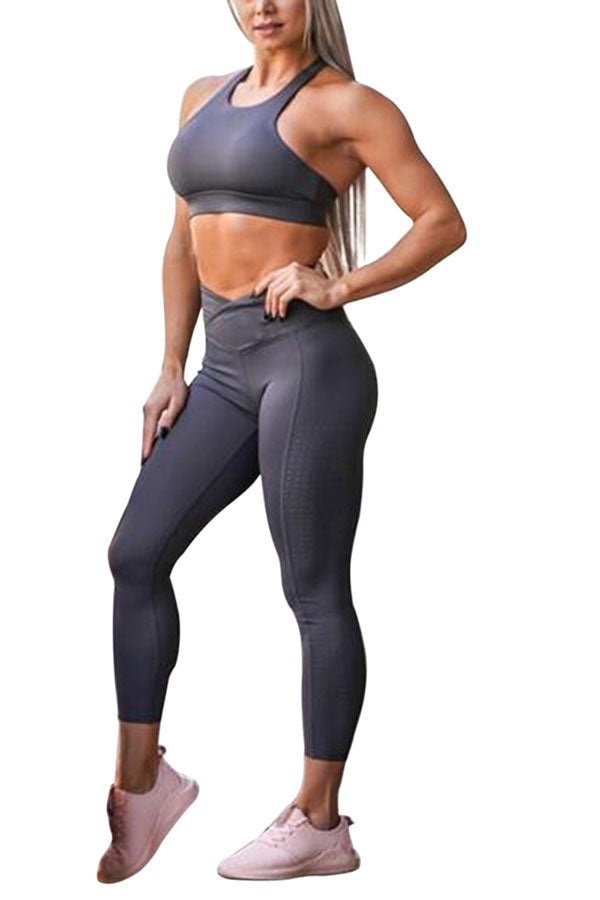 Women's Workout Outfit 2 Piece Sports Bra With Leggings Set