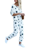 Women's Casual Star Print Long Sleeve Pajama Set