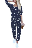 Casual Star Print Long Pajama Set For Women