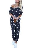 Casual Star Print Long Pajama Set For Women