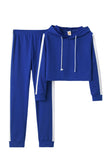 Women's Two Piece Hoodie Crop Top Pants Set High Waisted Tracksuits