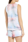 Women's Tie Dye Print Tank Top With Shorts Pajama Set