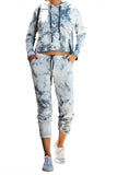 Women's Two Piece Outfit Tie Dye Long Sleeve Hoodie With Pants Set