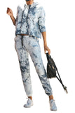 Women's Two Piece Outfit Tie Dye Long Sleeve Hoodie With Pants Set