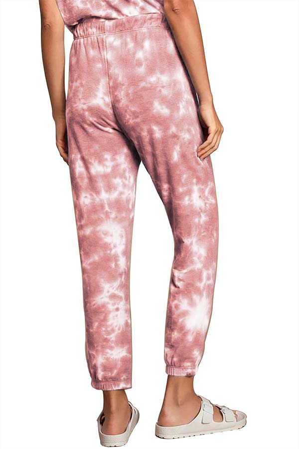 Women's Lounge Set Tie Dye Short Sleeve Top Jogger Pants Sleepwear