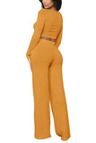 Women's Bodycon Two Piece Outfits Crop Top With High Waisted Pants Set