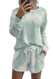 Women's Long Sleeve Top And Drawstring Pajama Set Sleepwear