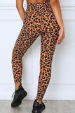 Women's Workout Leopard Print Crop Top And High Waisted Leggings Set