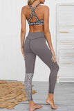 Leopard Bra High Waisted Legging Two Piece Yoga Outfit Set