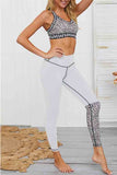 Women's Yoga Workout Leopard Color Block Yoga Outfit