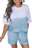 Women's Tie Dye Sleepwear Short Sleeve Tee And Shorts Pajama Set