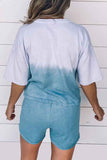 Women's Tie Dye Sleepwear Short Sleeve Tee And Shorts Pajama Set