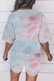 Women's Pajamas Tie Dye Short Sleeve Shirt And Short Lounge Set