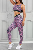 Leopard Print Active Bra And Leggings Yoga Workout Set