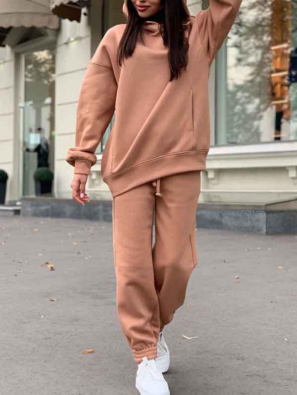 Womens Oversized Hoodie Jogger Sweatpants 2 Piece Outfits