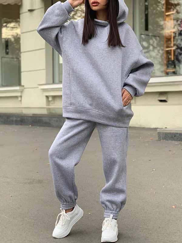 Womens Oversized Hoodie Jogger Sweatpants 2 Piece Outfits