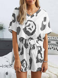 Womens Loungewear Set Short Tie Dye Pajama Set