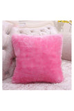 Homey Fluffy Plain Faux Fur Throw Pillow Cover Pink 16x16in