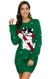 Snowman Christmas Tree Pullover Sweater Khaki