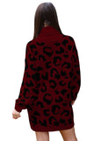 Oversized Sweater Dress Leopard Print Ruby