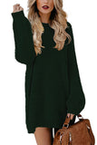 Women's Solid Color Crew Neck Faux Fur Oversized Pullovers Long SLeeve Mini Sweater Dress