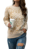 Snowflake Pullover Sweater Khaki